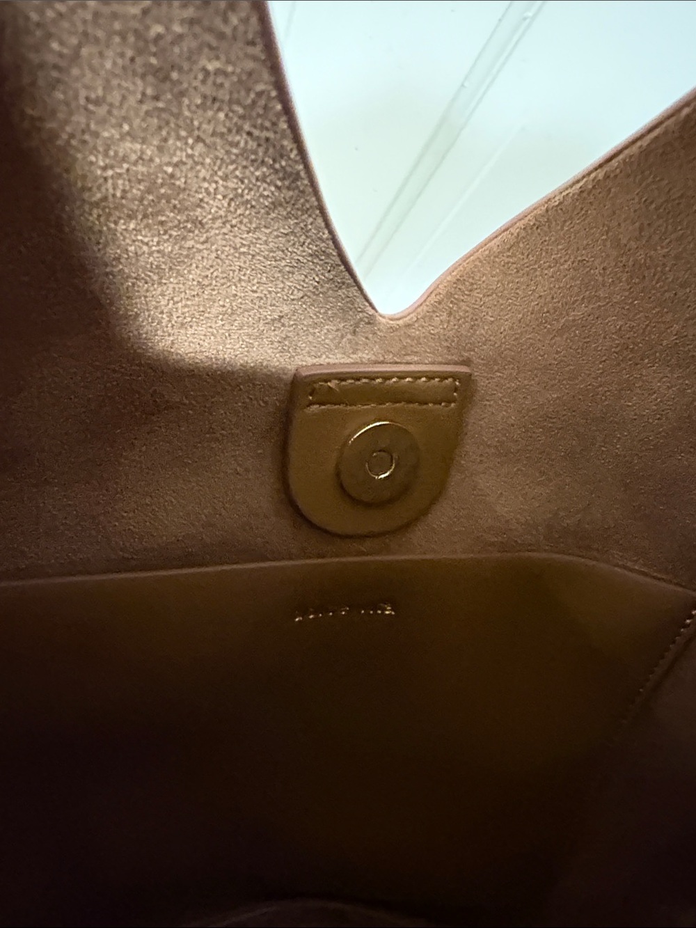 Dolce Vita Tan Suede Hobo with Gold Ring Accent - Picture 3 of 5